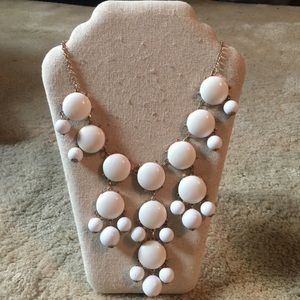 White bauble statement necklace
